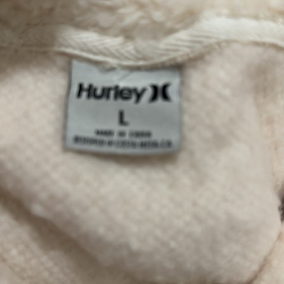 NWT Hurley Sherpa Jacket Micah Full Zip with pockets cream size Large Rtl 85 - Picture 9 of 13